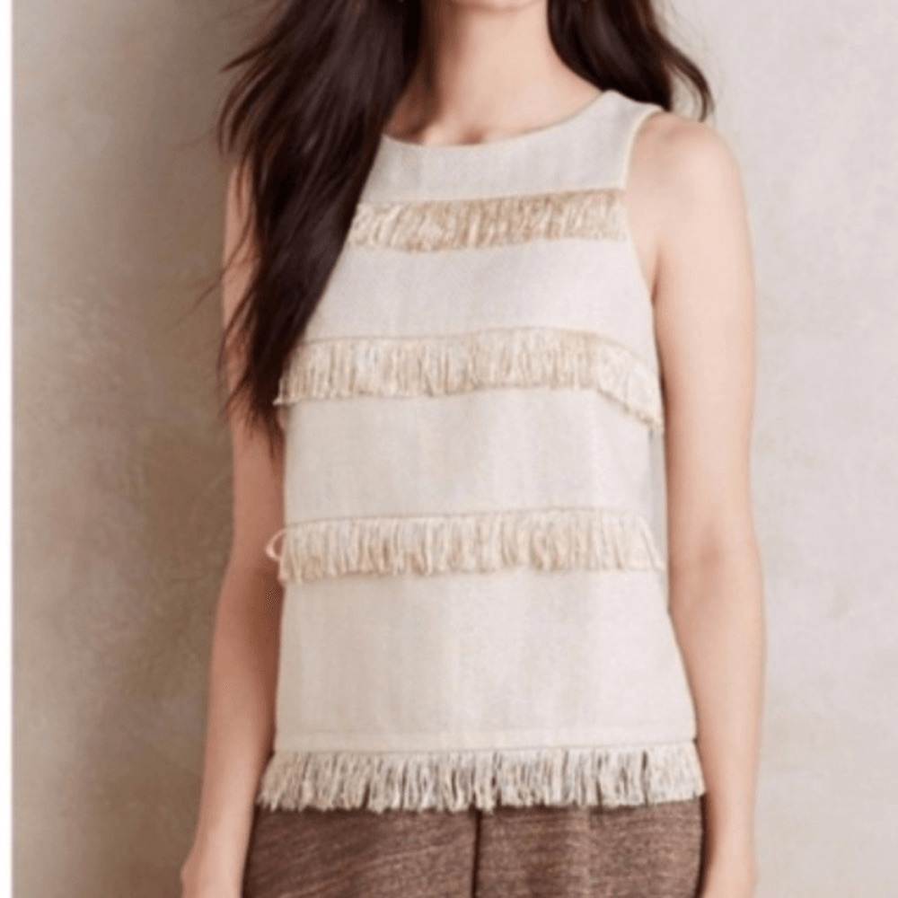 Woven Fringe Sleeveless Top